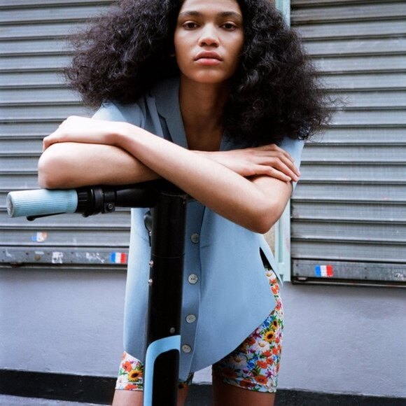 Blue Zara Button Front Chest Pockets Short Sleeve Knit Shirt (NWT) - Picture 5 of 7